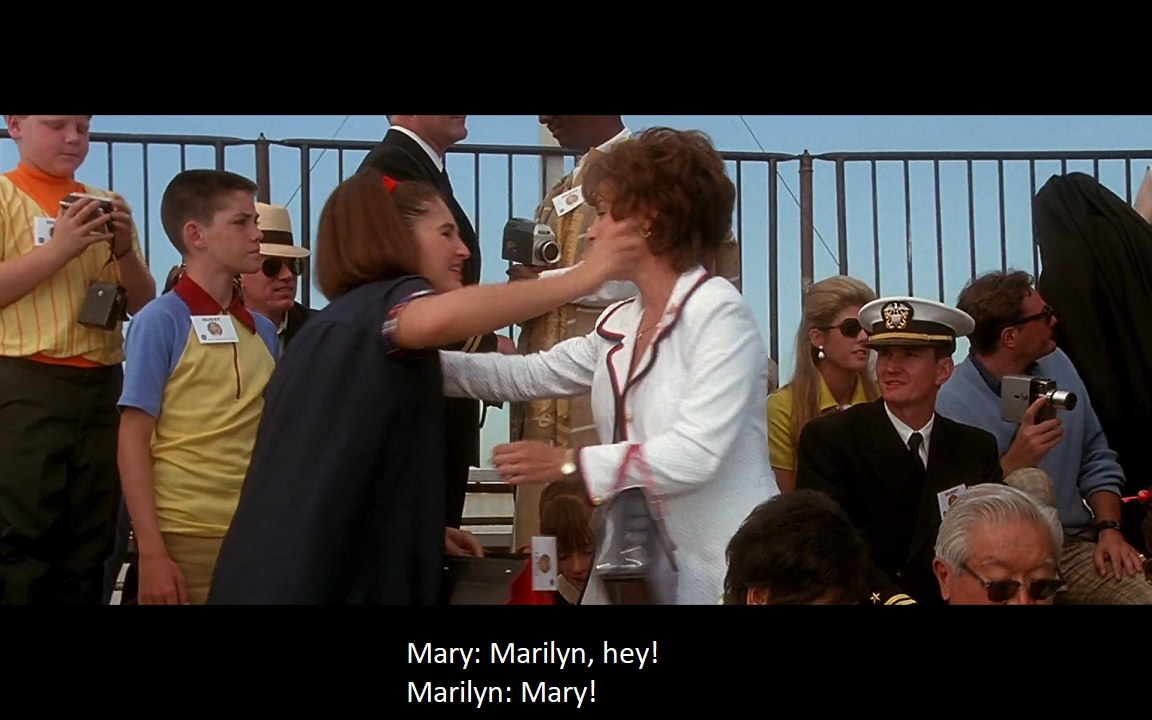 Mary: Marilyn, hey!
Marilyn: Mary!